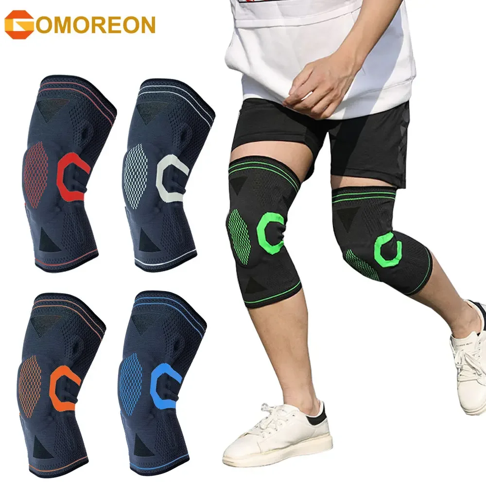 1Pcs Knee Braces for Men Women Knee Pain,Knee Compression Sleeves with Side Stabilizers & Patella Silicone Pads for Knee Support