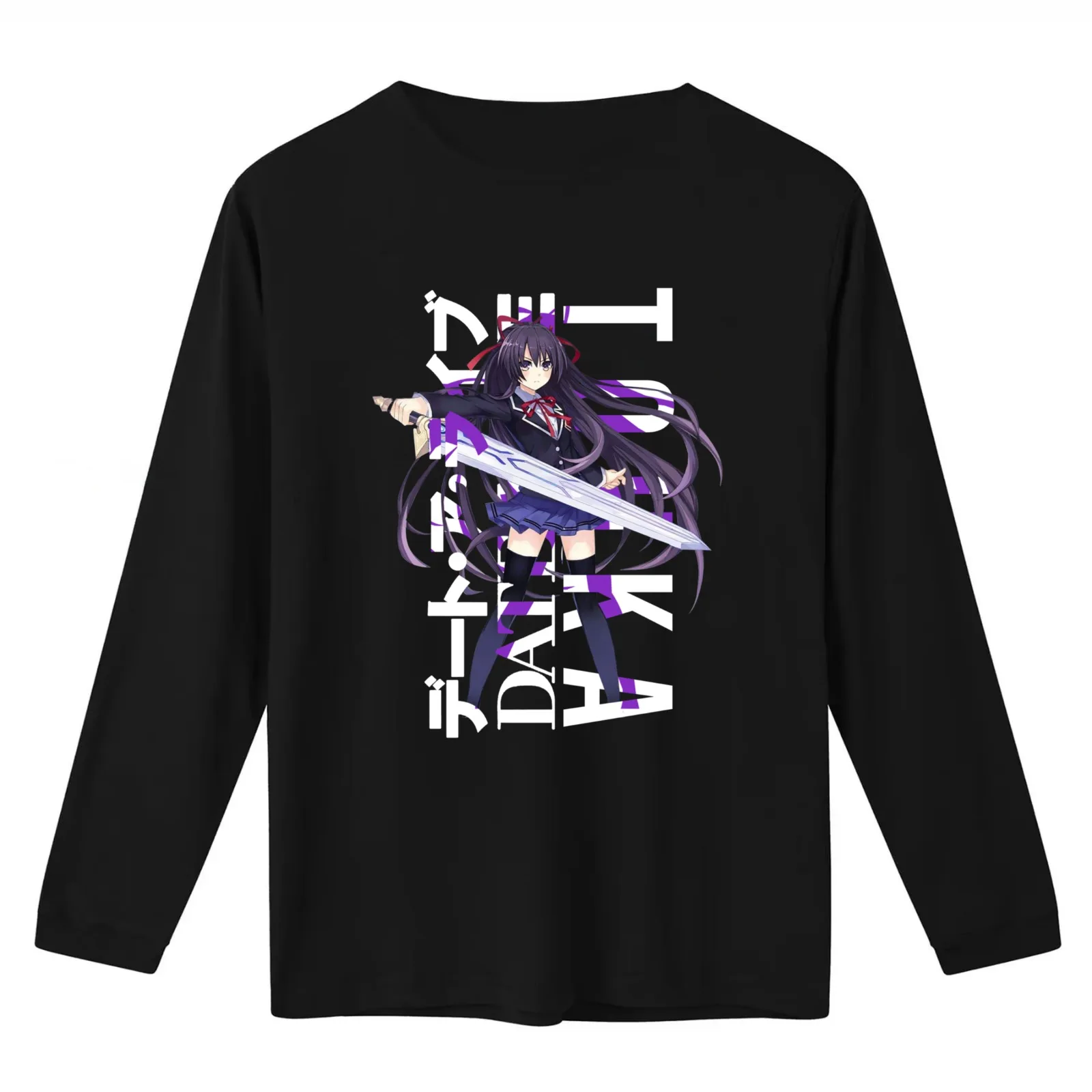 Date a Live Tohka Yatogami Typography T-Shirt Summer Casual Cotton Tee Oversized Streetwear Tops Vintage Graphic Print