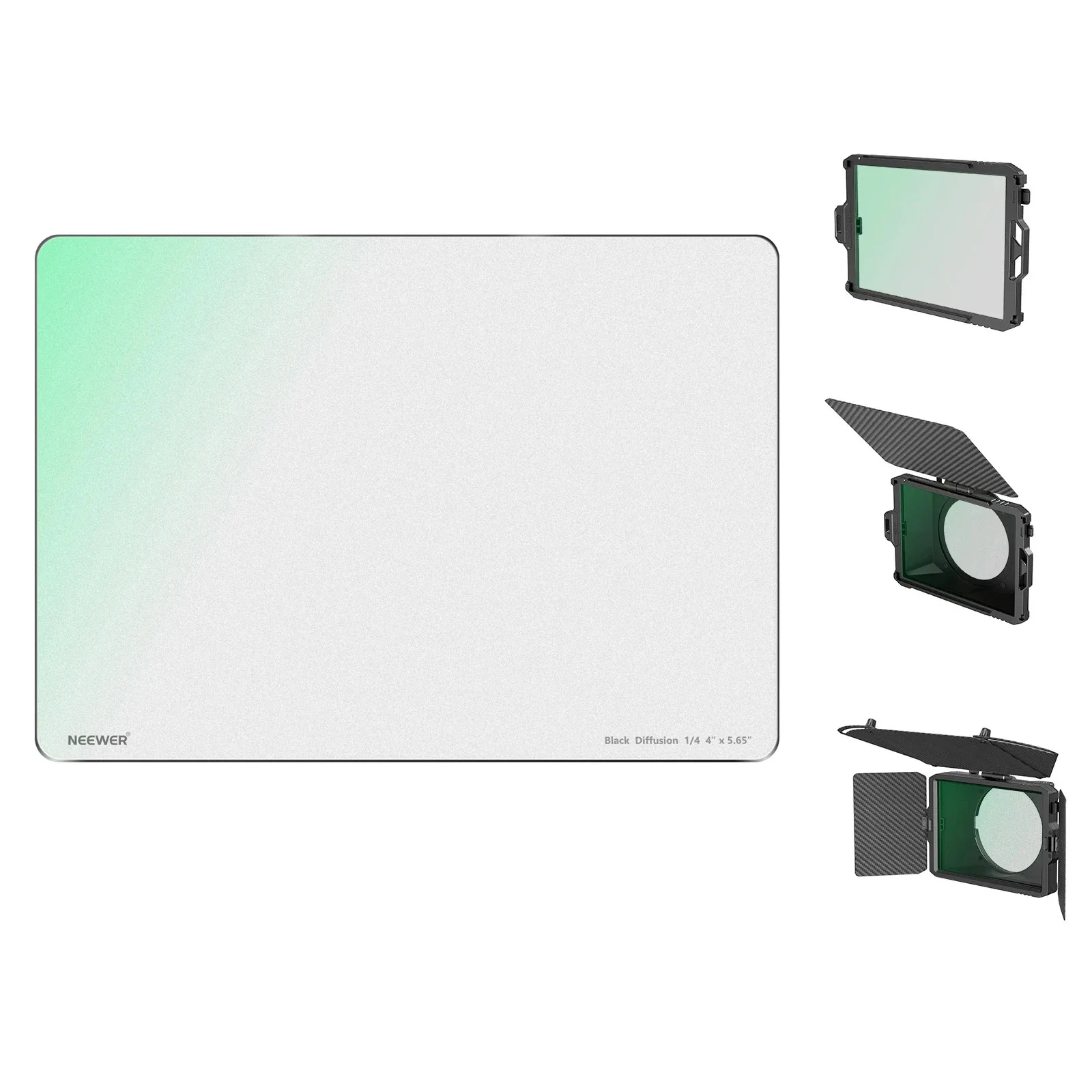 

Neewer 1/4 Black Diffusion Mist Dreamy Effect 4"x5.65 Cinema Square Filter with HD Optical Glass For Matte Box Photo Videography