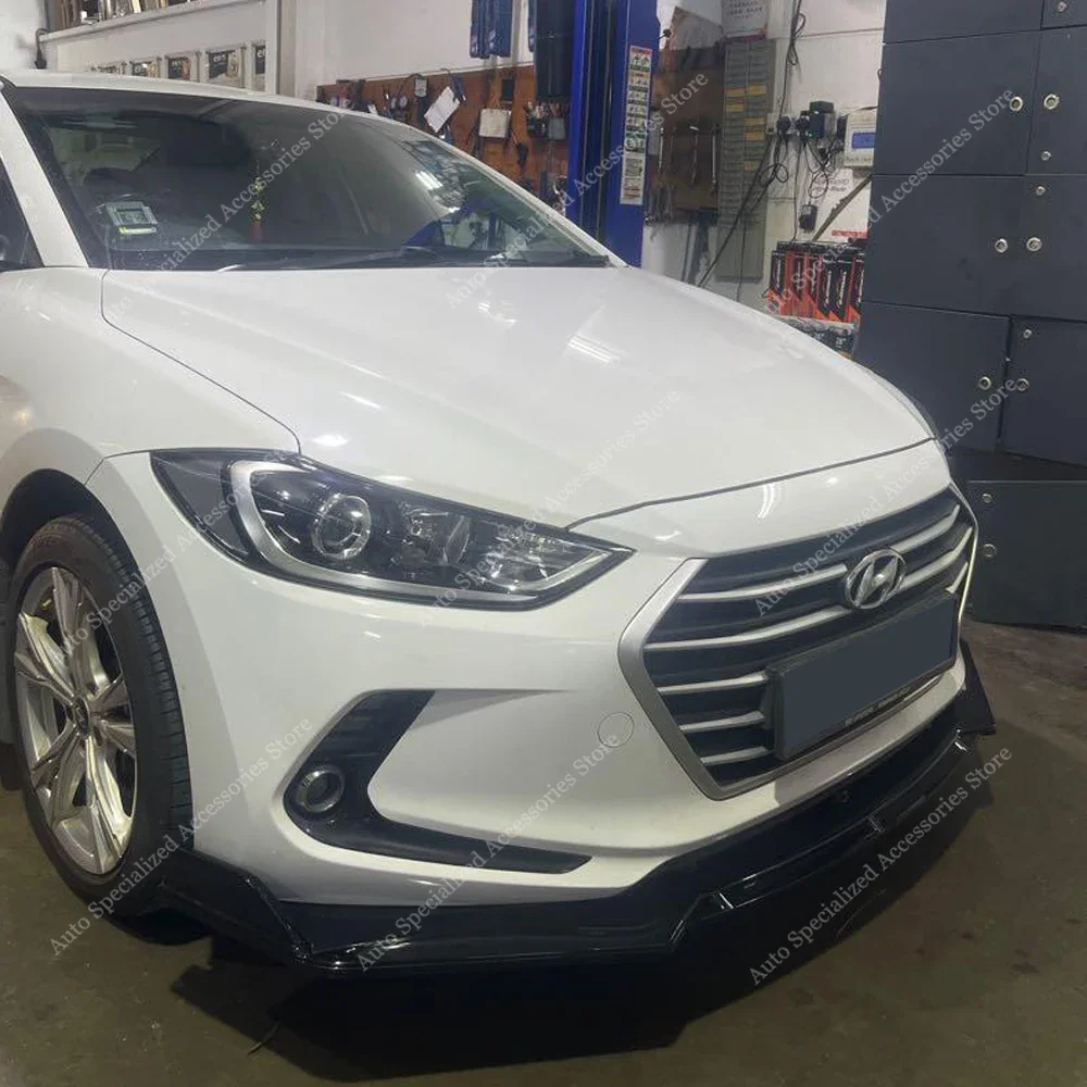 

For Hyundai Elantra MK6 3Pcs Car Front Bumper Lip Spoiler Splitter Diffuser Elantra 6th GDI TGDI 2016-2018 Bodykits Tuning
