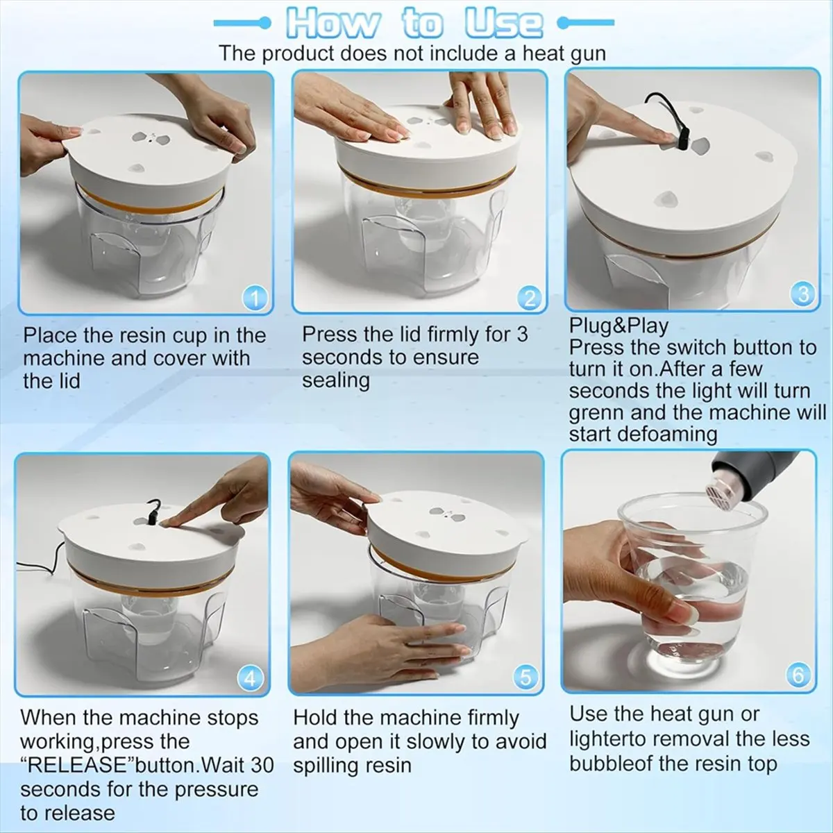 

Средство для удаления пузырьков из смолы с синхронизацией, вакуумная камера из смолы 95 кПа, машина для удаления пузырей из эпоксидной смолы на 2 л для форм, вилка стандарта США B-A51M