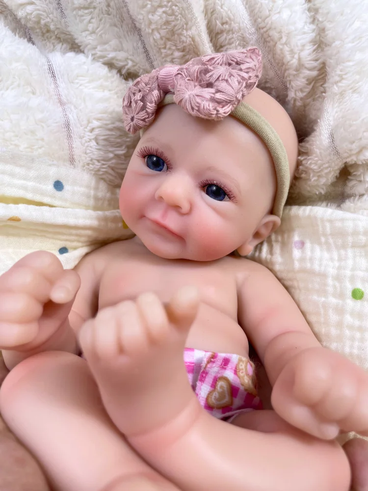 13-Zoll-Superweiche, solide Silikon-Reborn-Babypuppe Felicia Flexible elastische Silikonpuppe Mädchen Geburtstag Weihnachtsgeschenk