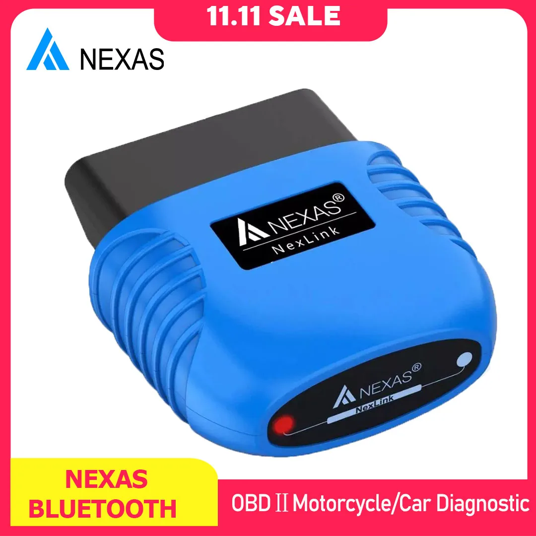 NEXAS Bluetooth5.0 OBD2 Scanner EOBD Motorcycle Car Diagnostic Tools Nexlink OBD 2 Scan Tool Code Reader for iOS Android Windows