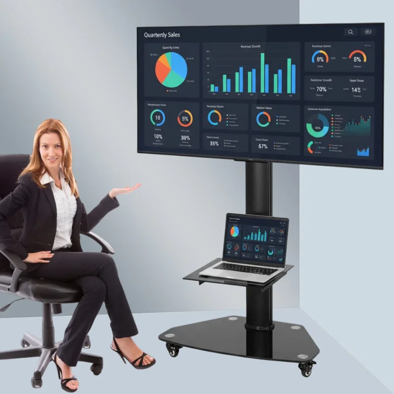 Rolling Tv Stand, M… - image