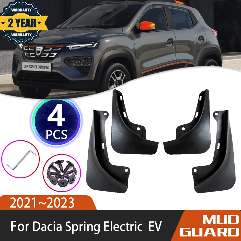 4x Car Mudguards For Dacia Spring Electric EV 2021 2022 2023 Auto Front Rear Wheel Mudguard Mud Flaps Car Accessories Mudguard