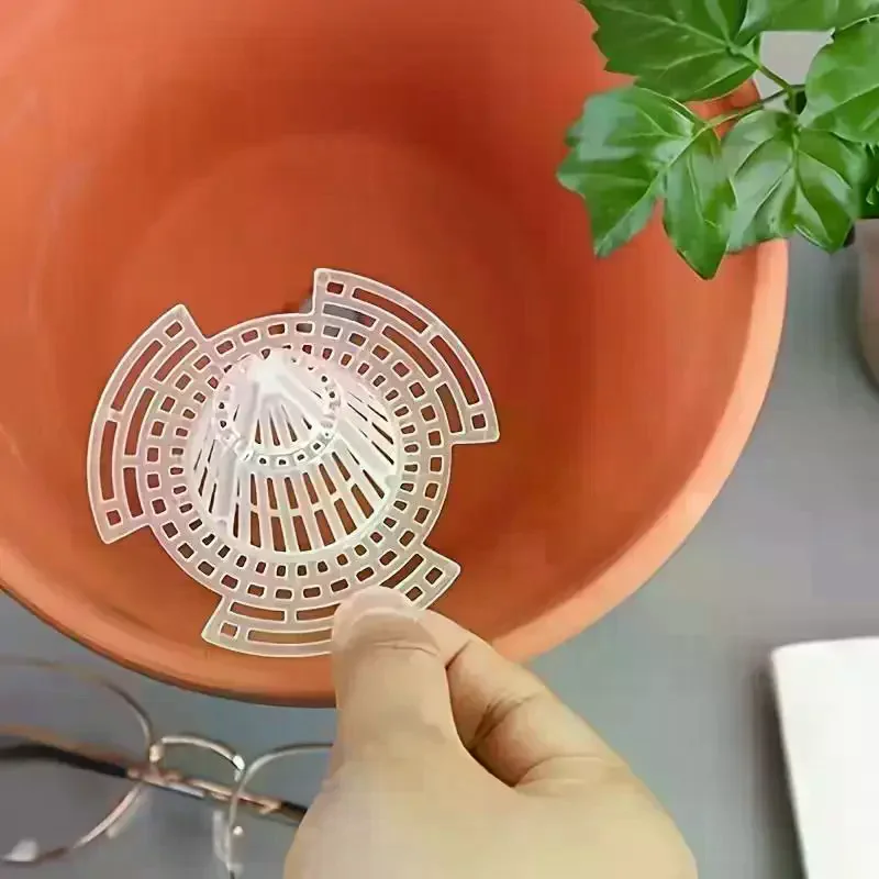 10Pcs Reusable Plastic Flower Pot Drainage Pad Conical Design Air Permeability Prevents Root Rot Gardening