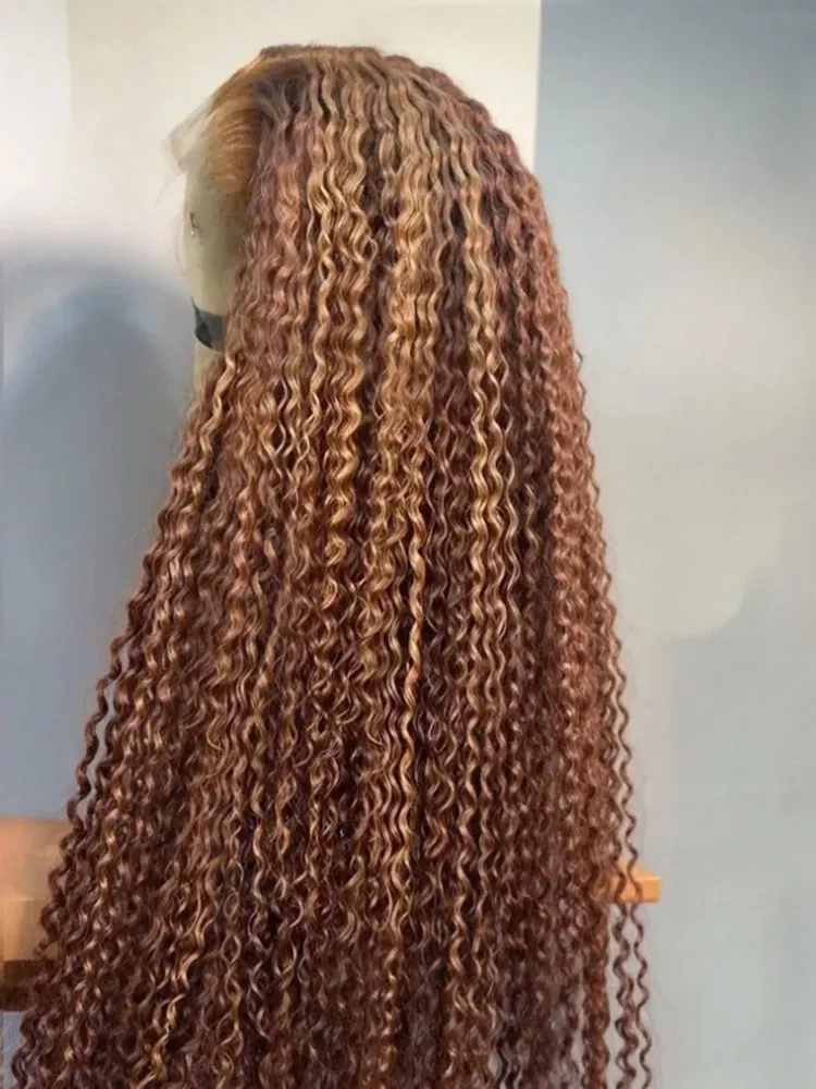 250% 13x4 HD شفافة موجة عميقة شعر مستعار أمامي أومبير تسليط الضوء على شعر مستعار خصلات الشعر المستعار الإنسان p4/27 5x5 غلوليس إغلاق شعر مستعار للمرأة #1