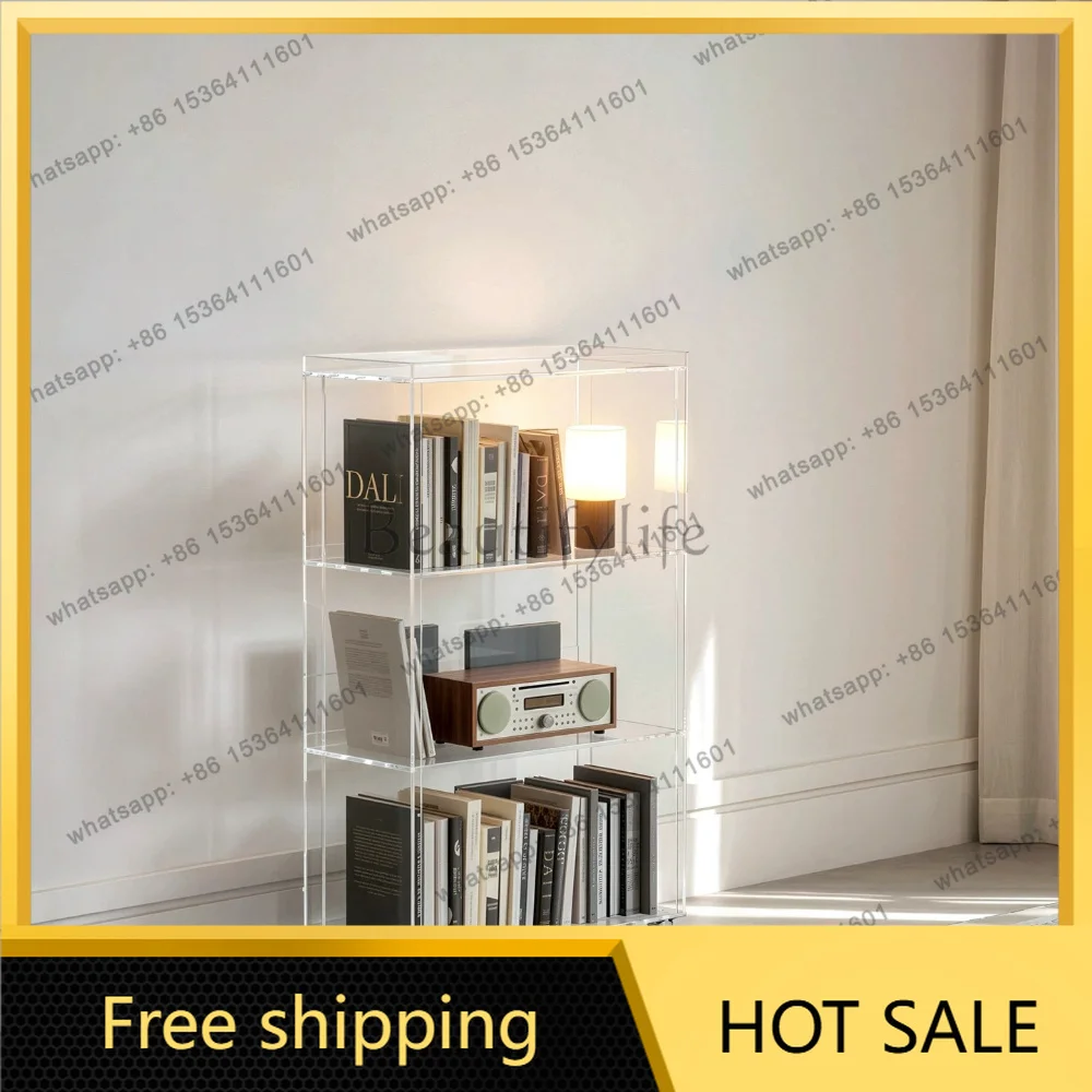 Factory Direct Household Rotating Floor Locker Transparent Multi-layer Mobile Storage Rack