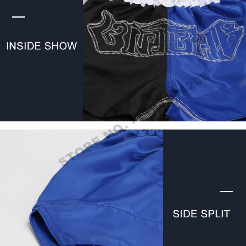 กางเกงมวยไทยสำหรับผู้ชาย ผู้หญิง เด็ก แบบสีตัด กางเกงชกมวยแห้งเร็ว กางเกงคิกบ็อกซิ่งสำหรับออกกำลังกาย ฝึกซ้อม MMA ต่อสู้ในกรง MMA