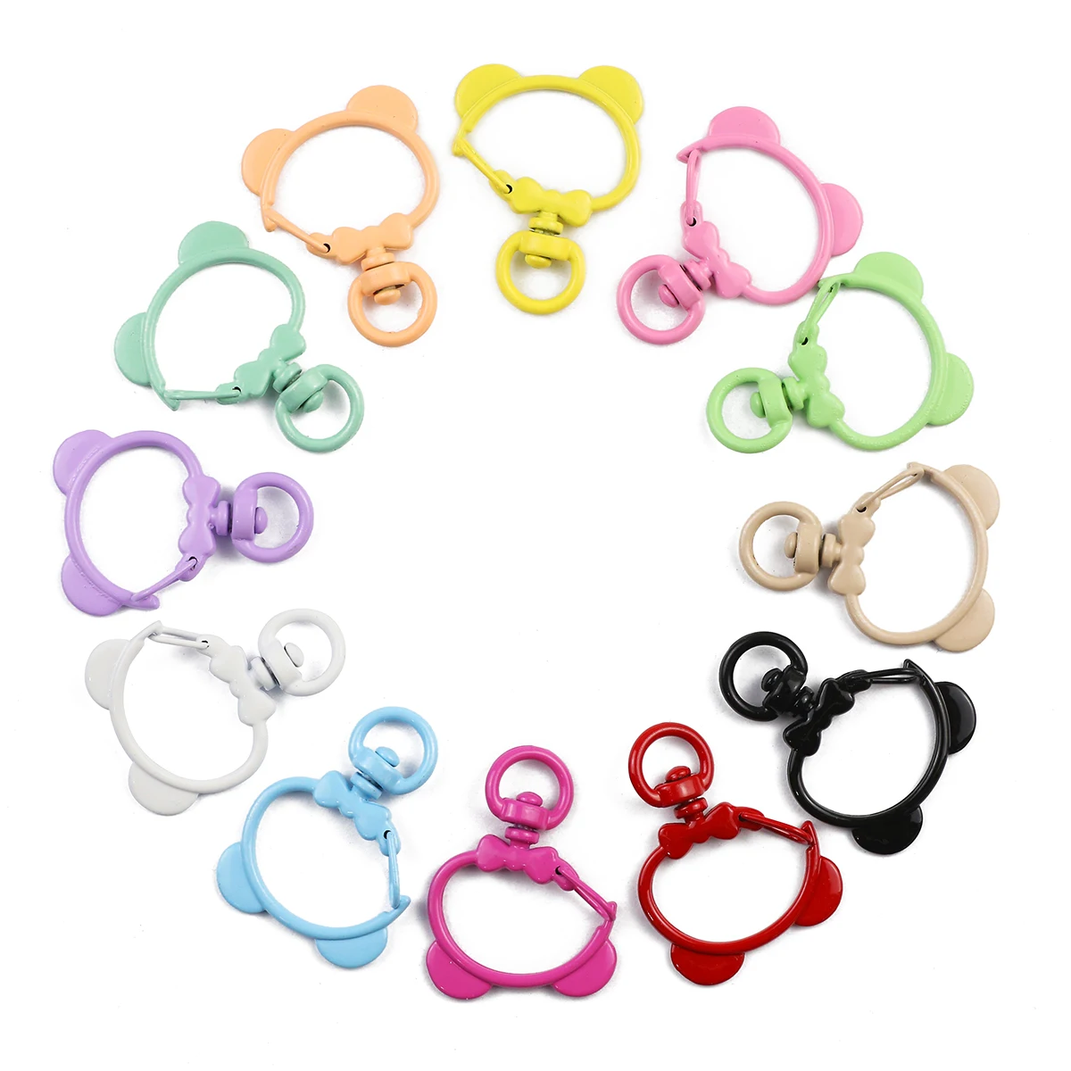 Bär Figur-Achte Formen Zinn Legierung Schlüssel Ketten Bunte Schmetterling Blume Für DIY Erkenntnisse Schmuck Machen Liefert Zubehör