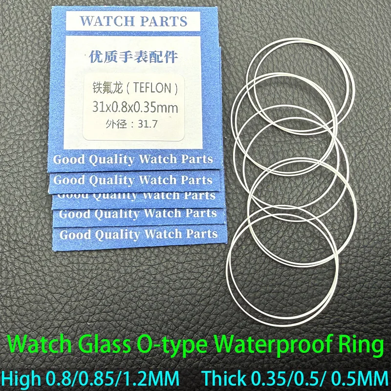 Watch Glass Waterproof Gaskets O-Ring Dia 25mm-34.5mm High 0.8MM Thick 0.35MM Watch Case Waterproof Gasket Ring Replace Parts
