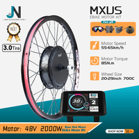 MXUS-Electric Bike Kit 48V 2000W Brushless Gearless Rear Hub Motor Wheel MTX 3.0 Rim 20-29Inch 700C For E-Bike Hub Motor Kit