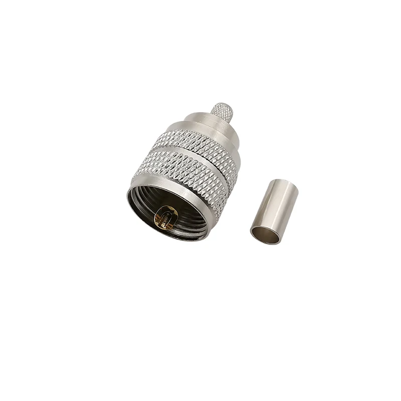 10Pcs/lot UHF PL259 PL-259 Male Plug Soldering Crimping RF Coax Adapter Connector for RG58 RG142 LMR195 Coaxial Cable