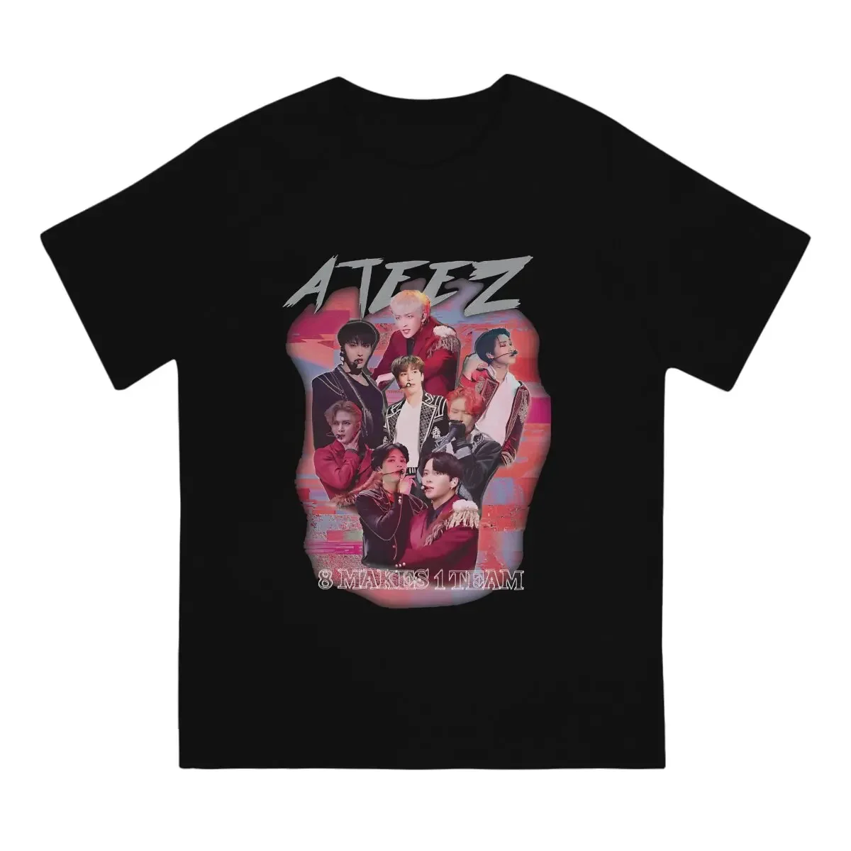 Korean Men's Singing Group Ateez Man TShirt Halazia Individuality T Shirt Original Streetwear New Trend