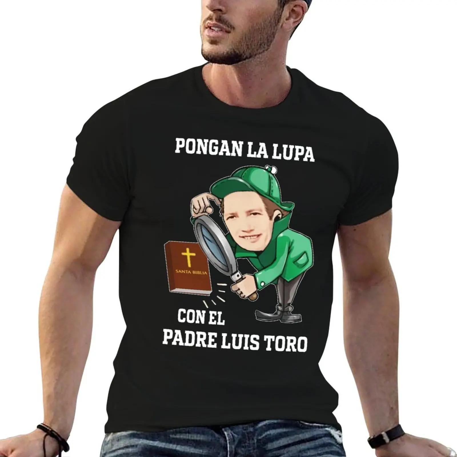 Pongan La Lupa Con El Padre Luis Toro T-Shirt Basic Simple Design Short Sleeve Shirt