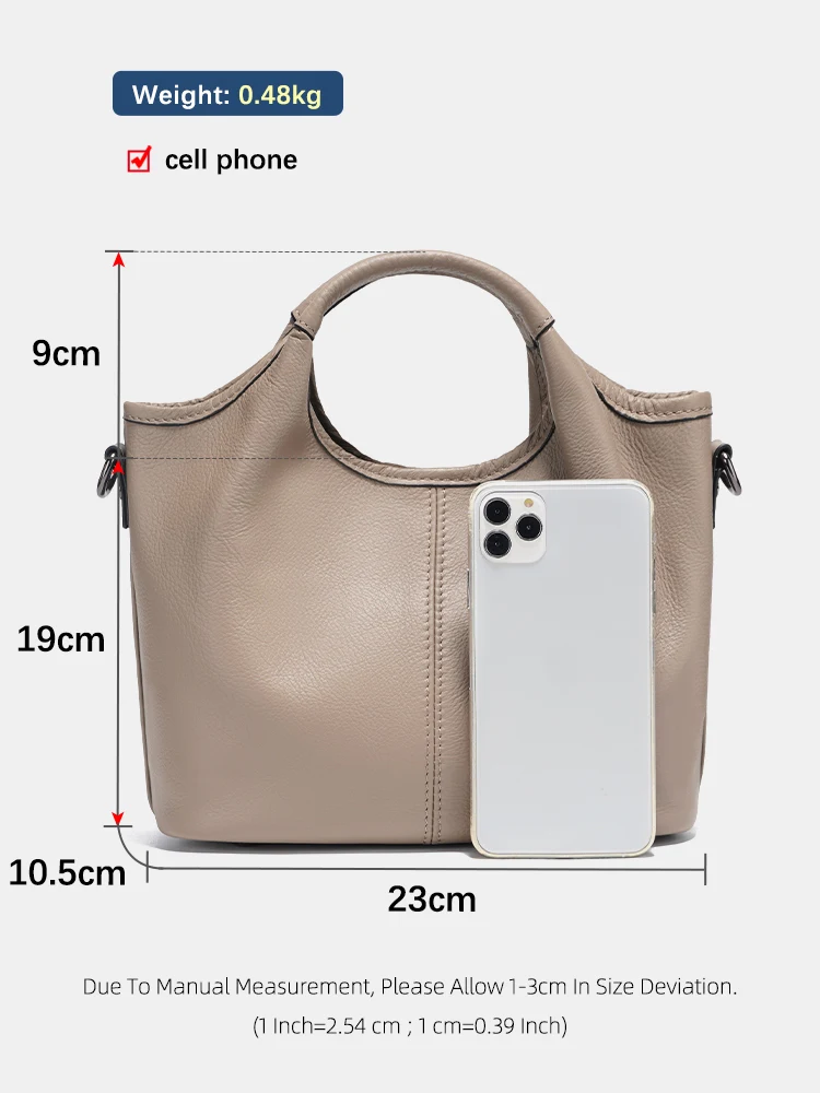 Zency Leather Shoulder Bag Woman Genuine Vintage Small Designer Tote Bag Cross over Bag New Women Hobo Green Khaki Large Bolsa