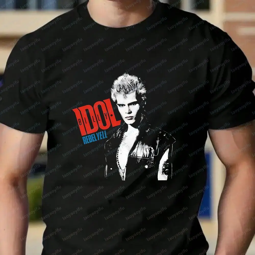 Billy Idol - Summer Trend Harajuku Short-Sleeved Men's and Women's Universal Shirt Pattern Large-Sized Comfortable T-Shirt