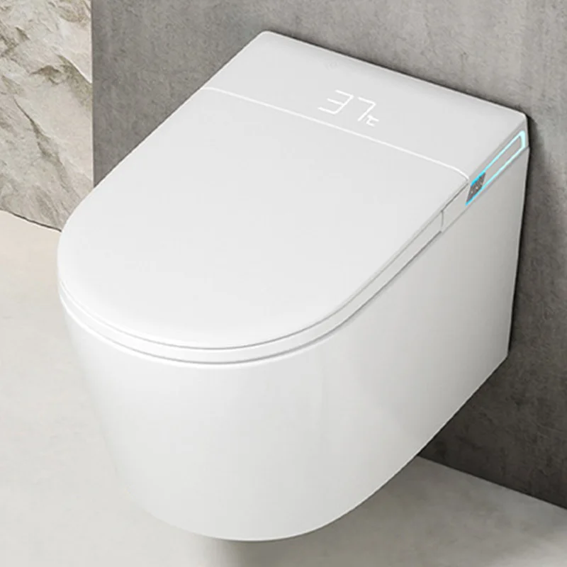 Wall-Hung Automatic Lid Flip Smart Toilet Seasonal Temp Control Built In WaterTank Toilet RemoteControl Heated Seat Auto Flush