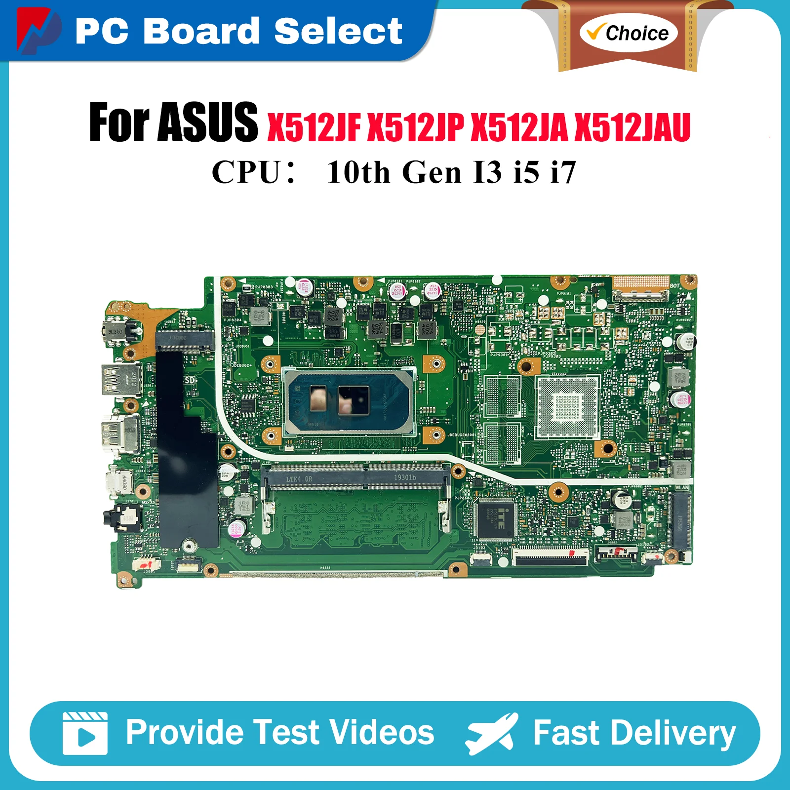 

X512JA Материнская плата для ноутбука ASUS X512JAW K512J X512J A512J V5000J X512JF X512JP S512J X512JAU Материнская плата с 10-го поколения I3 i5 i7