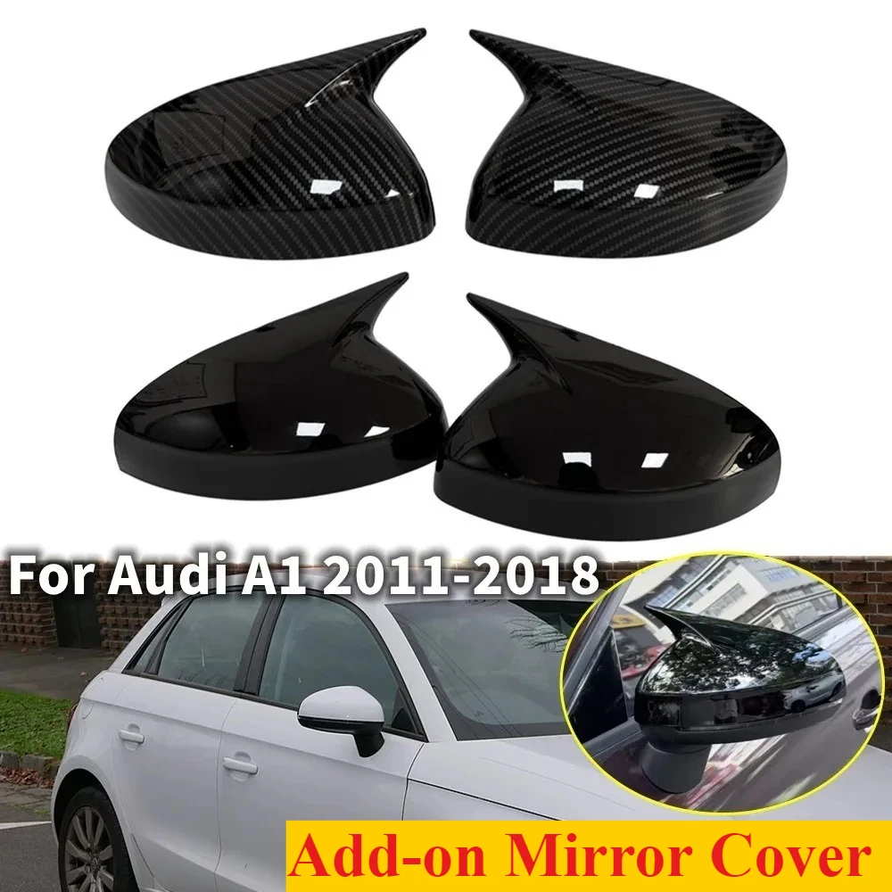 For Audi A1 S1 RS1 2011-2018 Pair Car Rearview Side Mirror Cover Wing Cap Exterior Door Rear View mirror cover