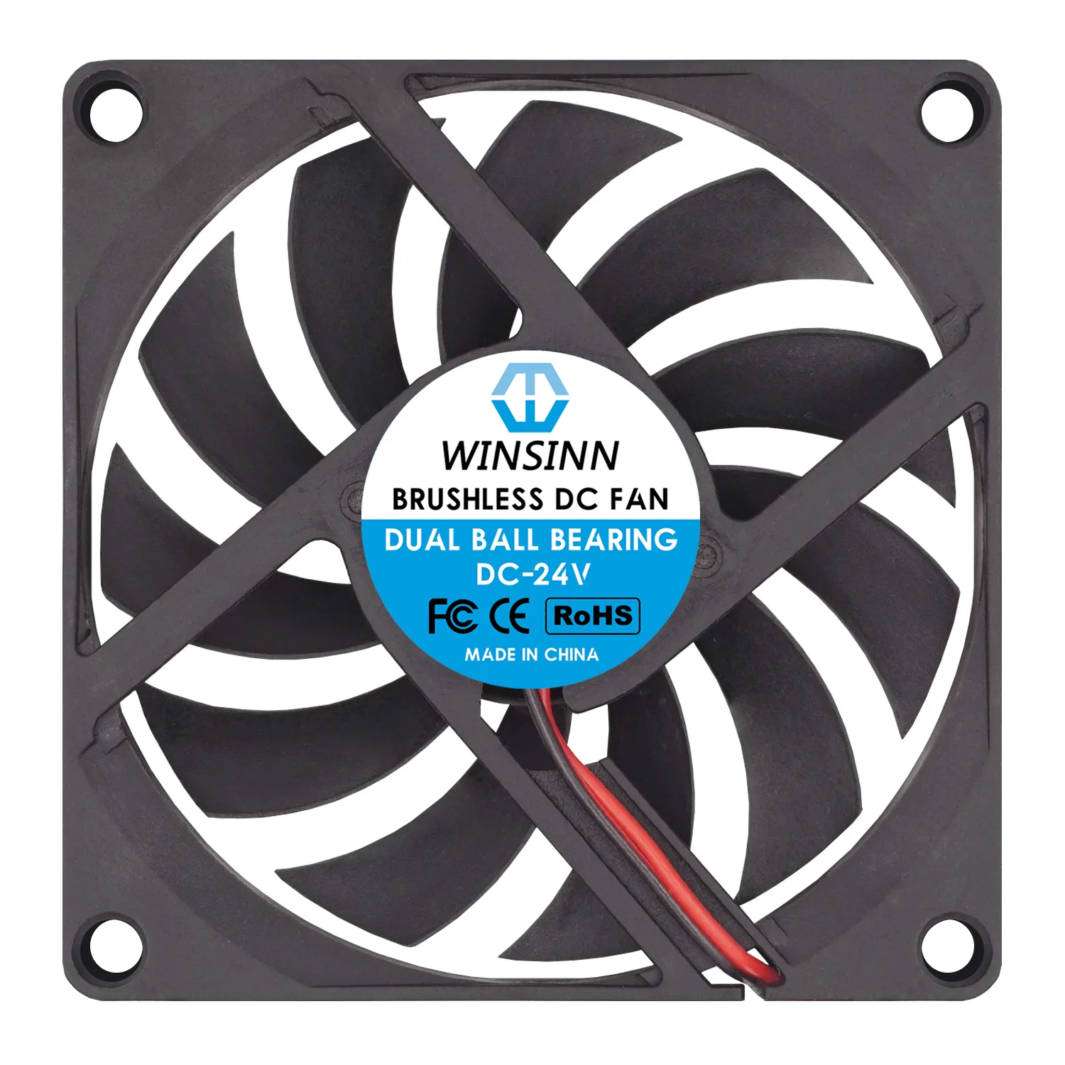 WINSINN-Ventilateur de refroidissement sans balais, 8010, 80mm, DC 5V, 12V, 24V, 80x10mm, 2 broches