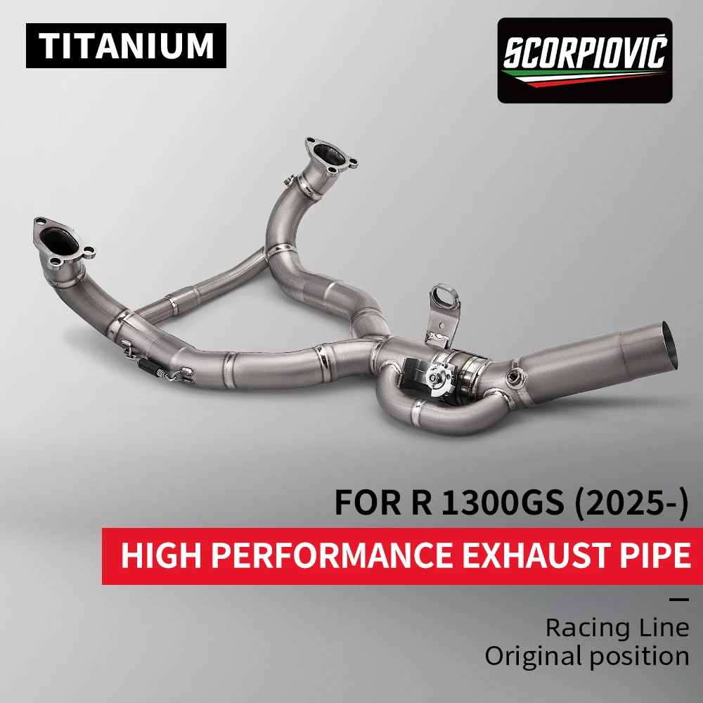 

For R1300GS R1300 GS 1300 2024 2025 R1250GS Motorcycle Exhaust Front Middle Link Pipe Titanium Exhaust Escape