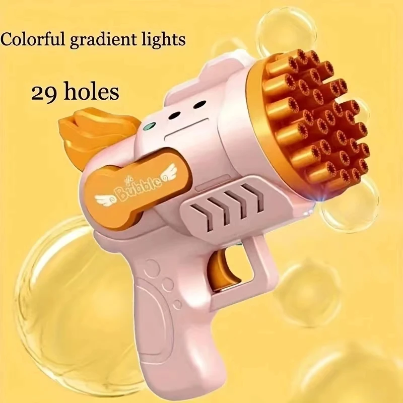 مسدس فقاعات أوتوماتيكي كهربائي للأطفال ، صاروخ صابون ، آلة خارجية ، لعبة حفل زفاف ، ضوء ليد ، هدايا عيد ميلاد للأطفال