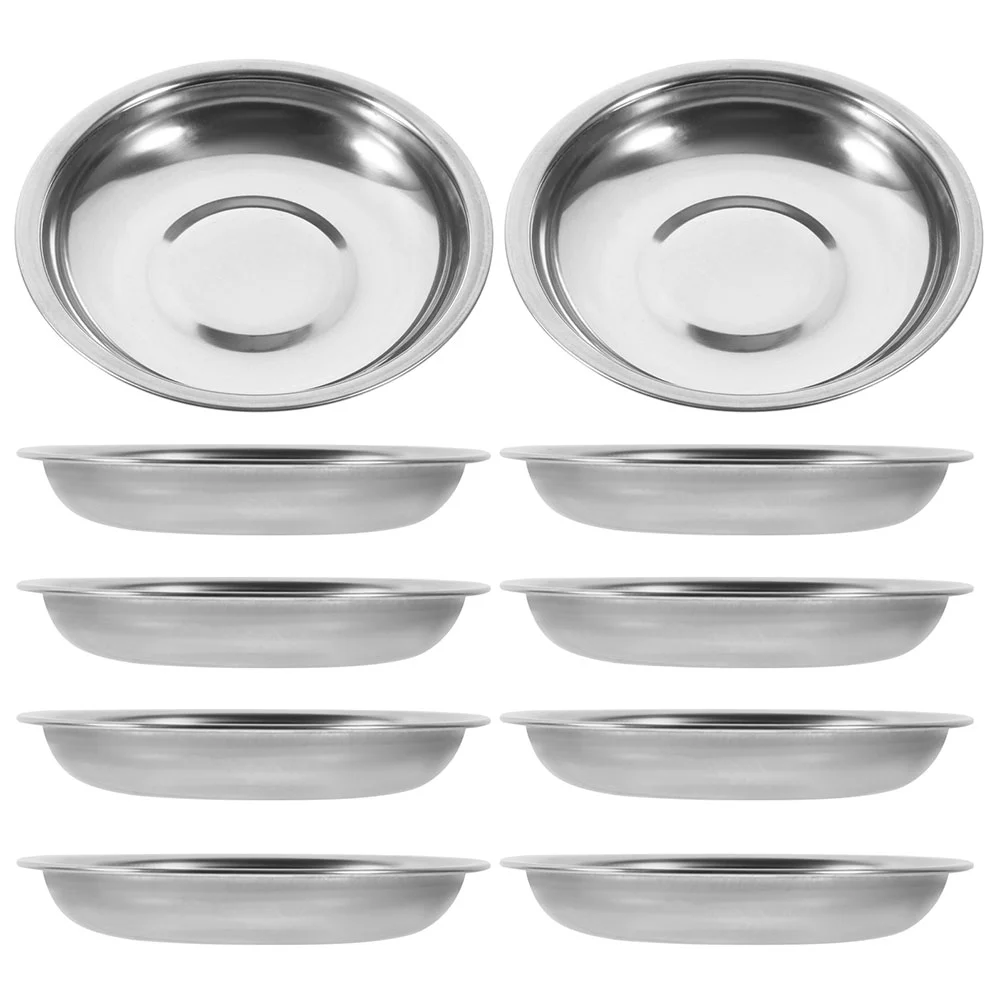 10 Pcs Small Plate Dip Dish For Parties Pickles Chip Serving Silver Soy Sauce Dipping Dishes Plates Gear