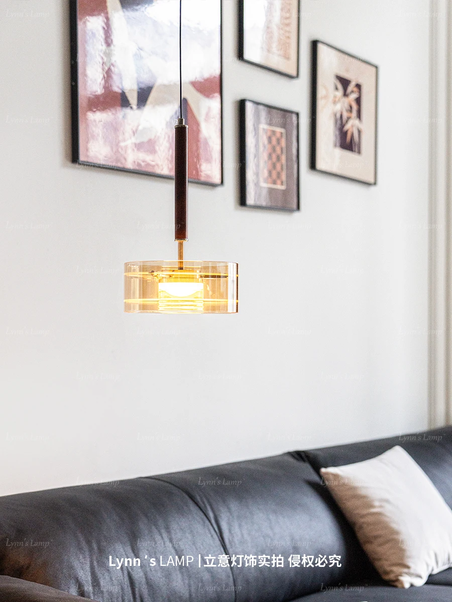 

Medieval light luxury bedside pendant light retro Italian minimalist restaurant bedroom eye protection hanging line light