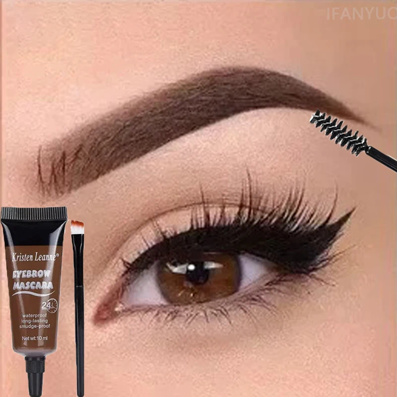 4-kleuren natuurlijke vloeibare verven wenkbrauwcrème set professionele waterdichte duurzame bruine tint wenkbrauw mascara wenkbrauwverf make-up