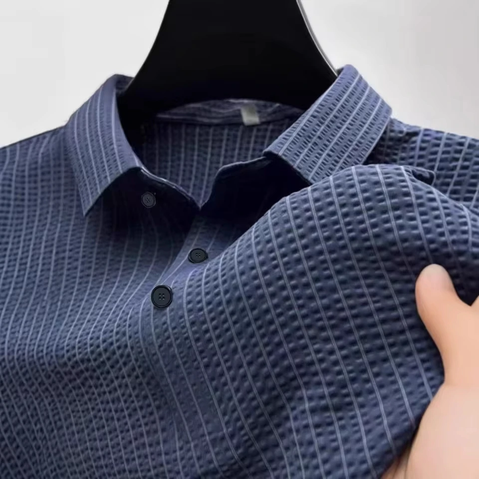 Summer Polo Shirt Button-down Men's Nylon Sports Polo Shirt