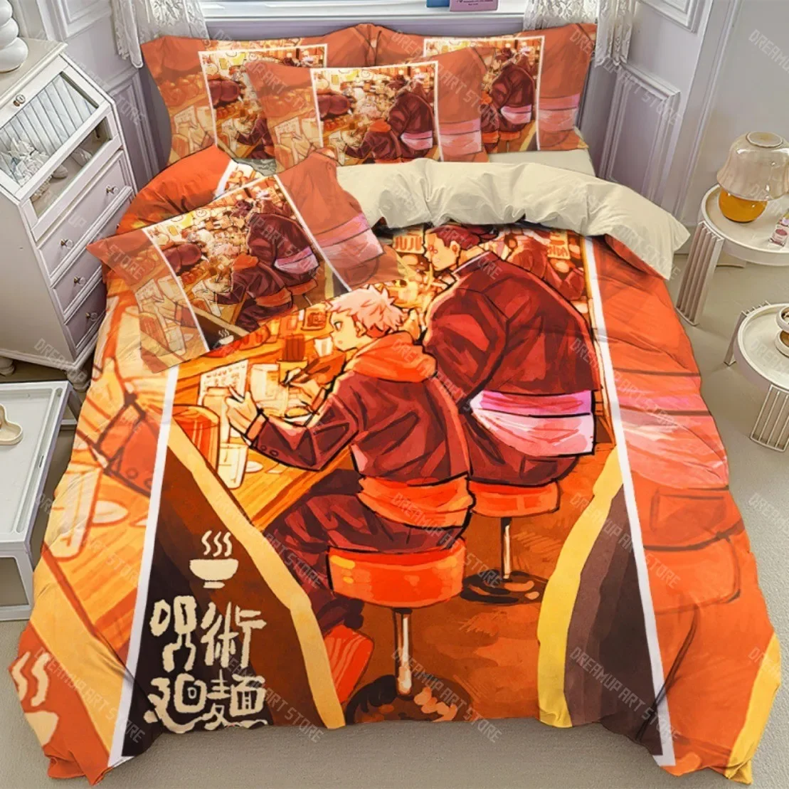 

Hot Anime Jujutsu Kaisen Duvet Cover Sets,Japan Famous Gojo Satoru Bedding Set Pillowcase Decor For Kids Teenagers Holiday Gift