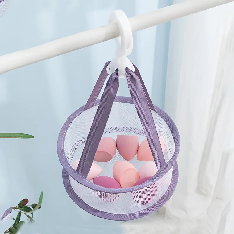 メイクブラシ乾燥ラック 折りたたみ式乾燥ネット パウダーパフや化粧道具用 ポータブル収納と速乾性に最適