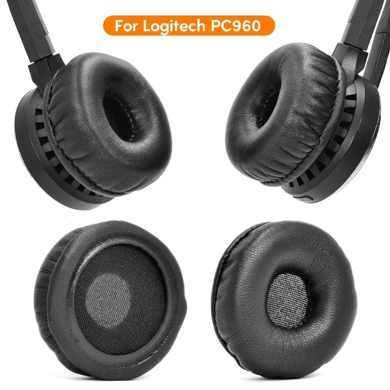 Comfortable Sponge Ear Pads for Logitech PC960 H960 USB H650E h650e H820e Earphones Earpads Earmuff Perfect Fits Replacement