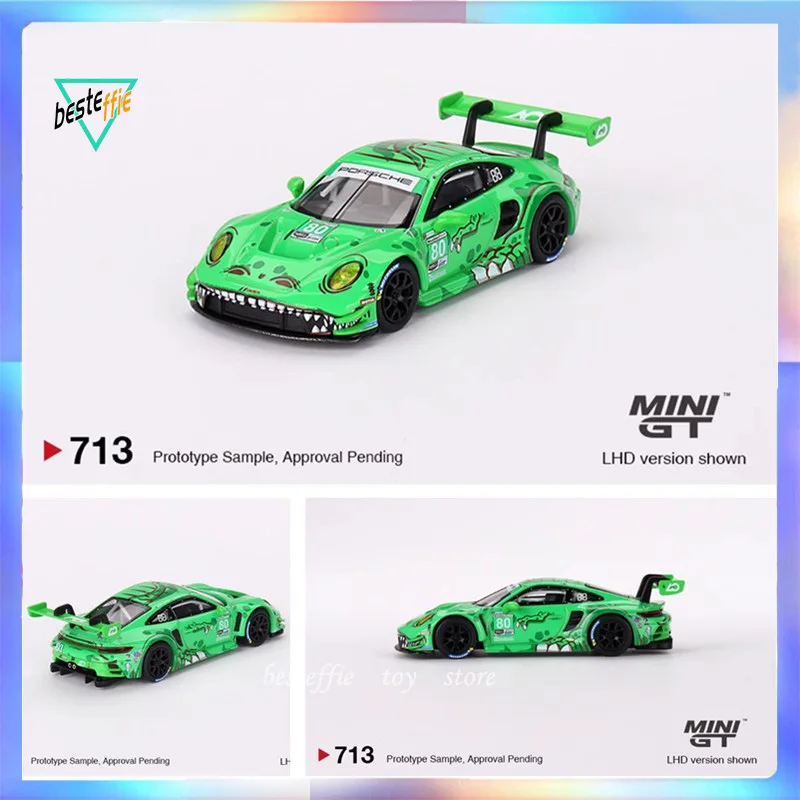 mini gt car model limited edition 1/64 Porsche 911 GT3 R #80 GTD AO Racing 2023 edition cars model boy collection toys gift