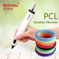 Myriwell RP300B  low-temperature 3D PEN,includes PCL  filament, diameter 1.75mm, Christmas birthday gift, low-temperature 3D pen