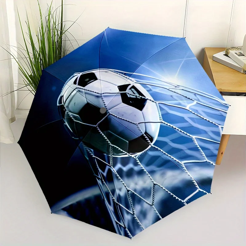 

Automatic Folding Soccer Ball & Goal Net Umbrella, Sun Shield, 8 Sturdy Ribs, Durable Plastic & Iron Frame, Casual Sports Them