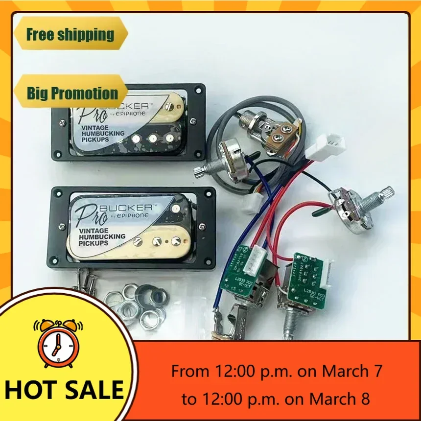 Q-X- Music Store-Original genuine standard Alnico 5 ProBucker push-pull 2V2T wire harness electric guitar humbucking pickup 1set
