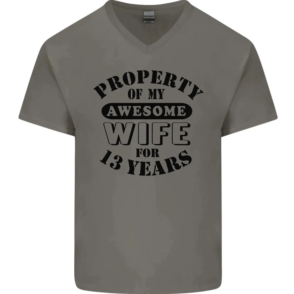 

13th Wedding Anniversary 13 Year Funny Wife Mens Women Summer Tees Cotton T-Shirt Anime Graphic