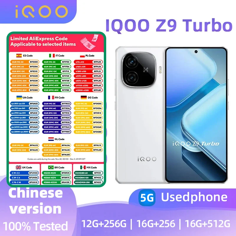 iQOO Z9 Turbo 5G Mobile Phone Snapdragon 8S Gen 3  6.78"  80W Fast charging 6000mAh used phone 21 sold506,871.2324H Online-TopSmartPhone StoreSee previewSimilar items