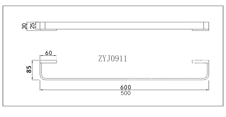 All-copper towel bar, bathroom towel rack, bath towel bar, bathroom hardware pendant.