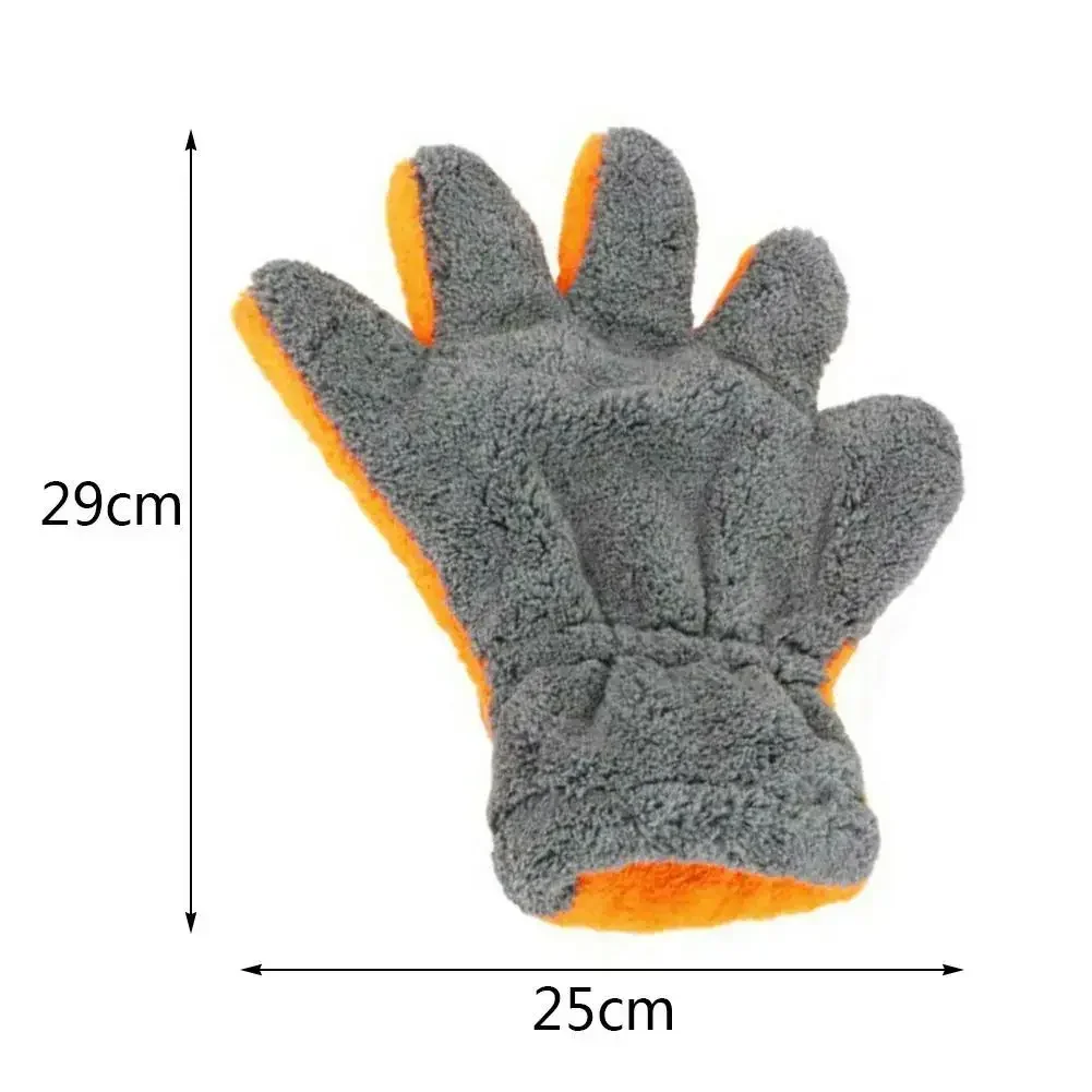 Premium Double-Sided Coral Fleece Car Cleaning Gloves Cratch-Free Wash Mitts Five-Finger Design for Car Glass Wheels Cleaning view 5