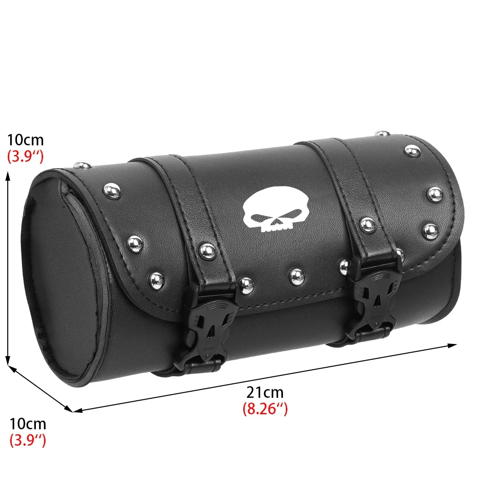 Motorcycle Universal Fork Bag Leather Saddlebags Tool Bag Storage Pouch For Harley Davidson ADV 1250 PA1250 Special Softail