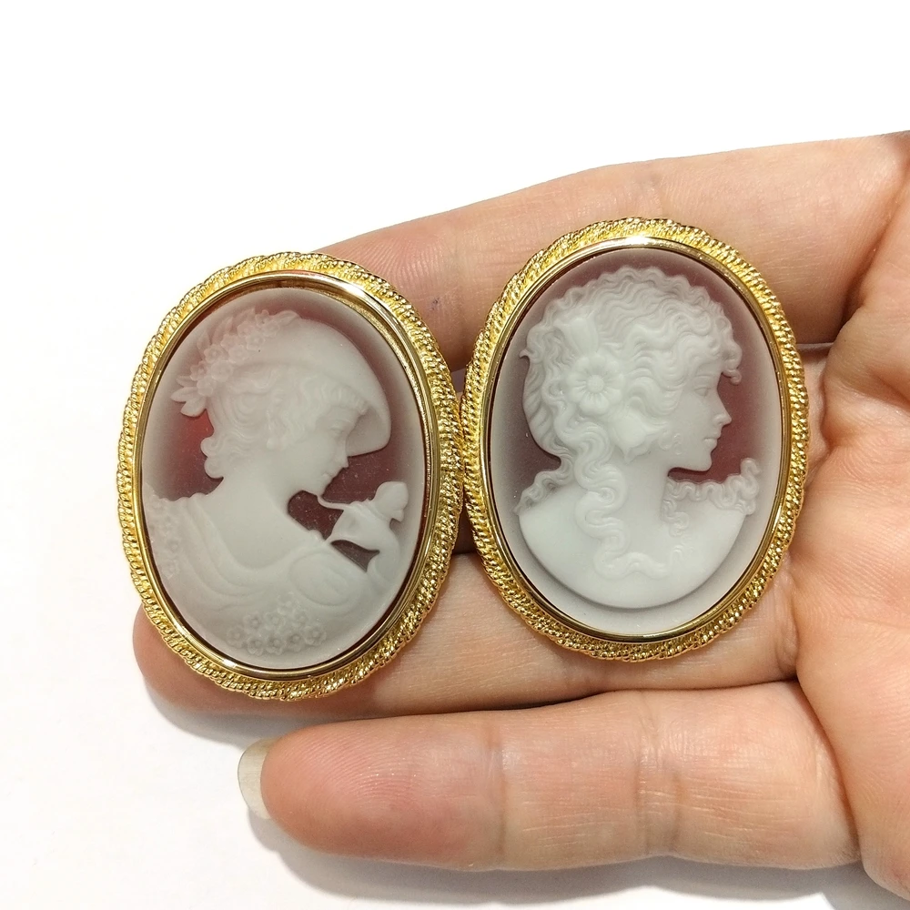 أنيقة العقيق النقش بروش السيدات الجميلة بالجملة أحدث الأحجار الكريمة والمجوهرات خمر سيدة الجمال دبابيس دبوس #5