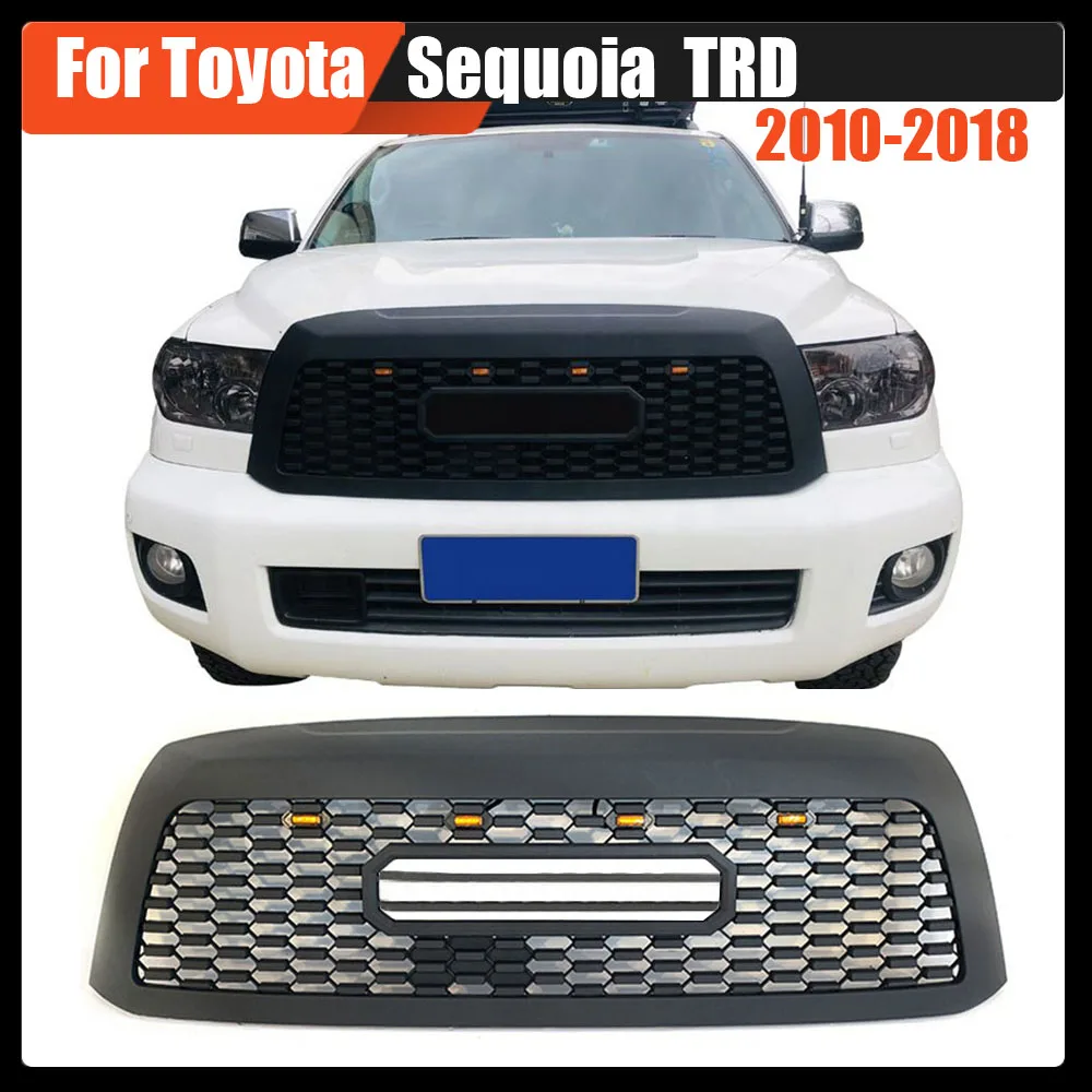 

Car Hood Racing Grills Bumper Mesh Front Grill Grilles ABS Automobile Refitting Accessories For Toyota Sequoia TRD 2010-2018