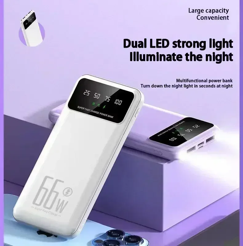 New 100000mAh Power Bank Lightweight Portable High Capacity Super Fast Charging Digital Display For Xiaomi Samsung Huawei IPhone