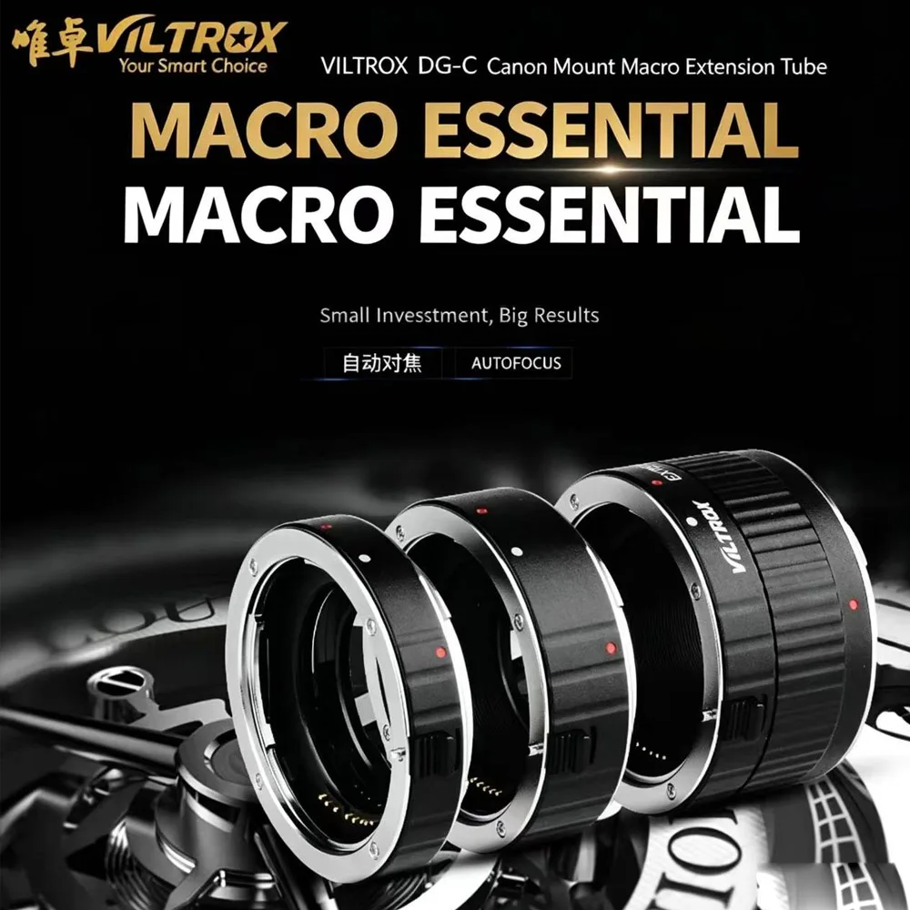 Adaptador de Lente de Tubo de Extensão Macro Viltrox DG-C AF com Foco Automático para Canon EOS 2000D 1500D 850D 77D 60D 5D Mark IV 7D 80D 1DS 6D