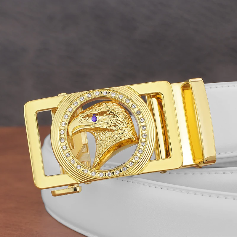 クールなメンズレザーベルトカジュアルナイトクラブウエストベルトファッショナブルな若者向け多用途ベルト合金バックルグリッター装飾