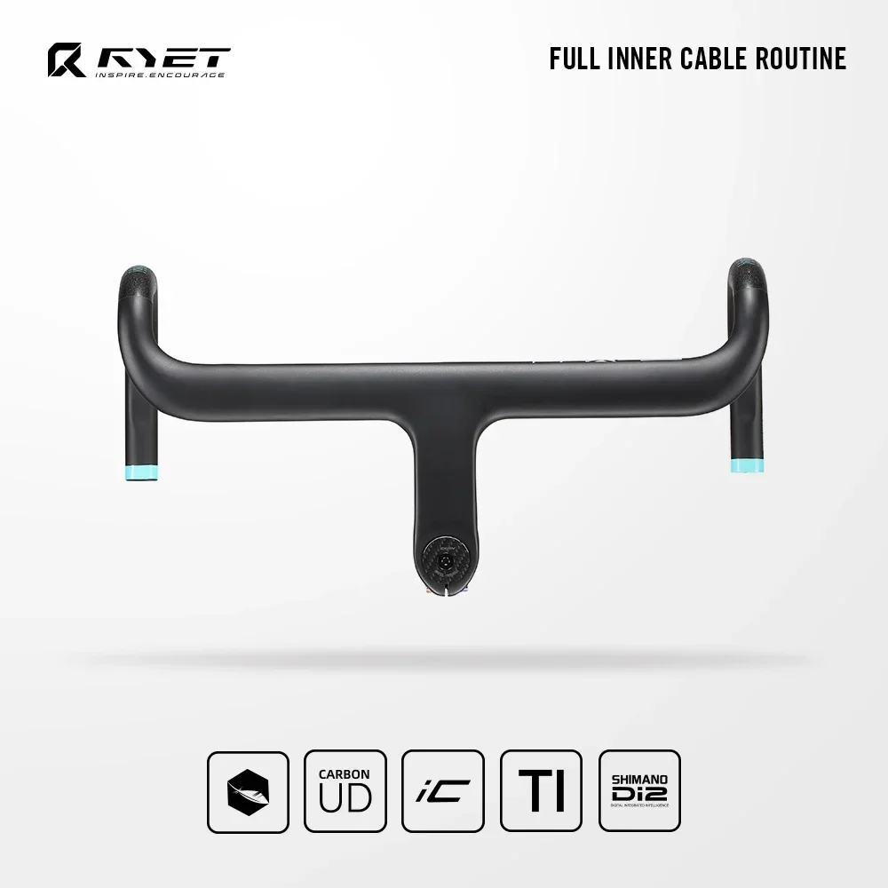 

RYET UD Carbon Road Bike Handlebar 28.6mm Full Internal Cable Routing Aero Drop Bar Lightweight for Shimano SRAM Racing