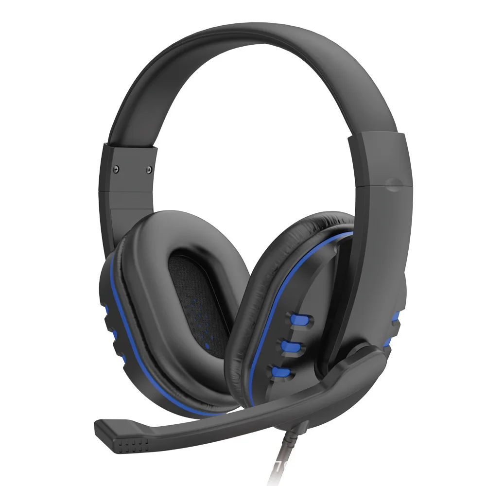 سماعات 3.5 ملم سلكية للألعاب سماعات موسيقى لجهاز PS4 Play Station 4 Game PC Chat Computer مع ميكروفون